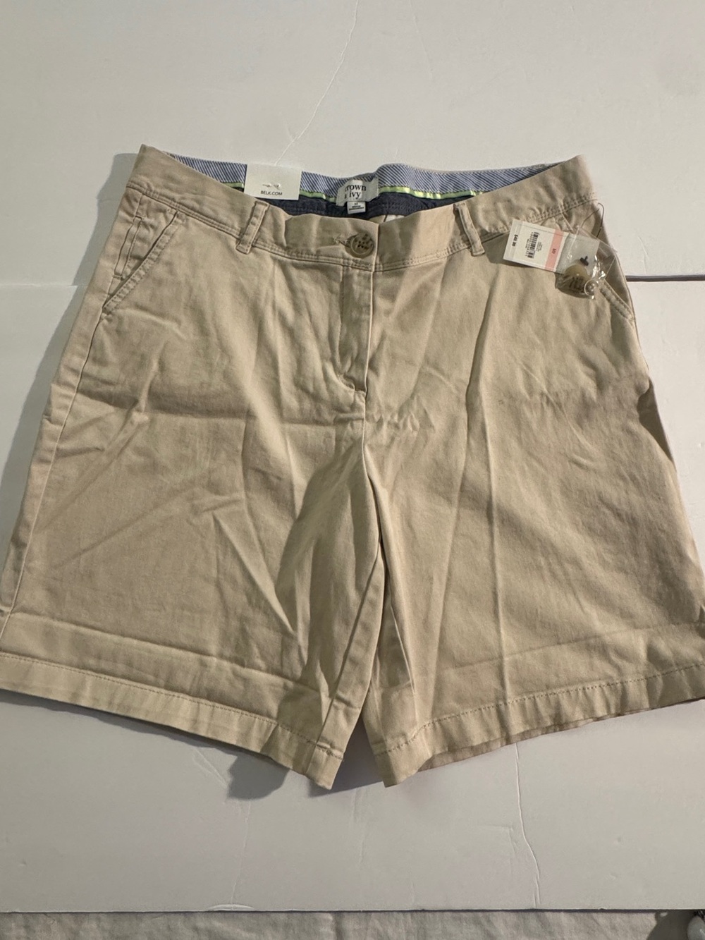 crown & ivy Khaki Bermuda Shorts size 10